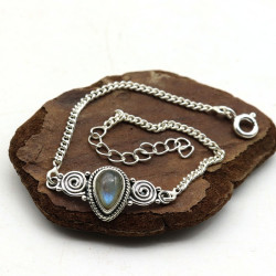 Bracelet labradorite en argent - Mosaik bijoux indiens