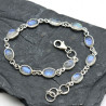 Bracelet pierre de lune en argent - Mosaik bijoux indiens