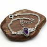 Bracelet argent pierre violette - Mosaik bijoux indiens