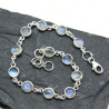 Bracelet argent pierre de lune ronde - Mosaik bijoux indiens
