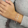 Bracelet fin argent pierres de lune ovales Mosaik Bijoux Indiens