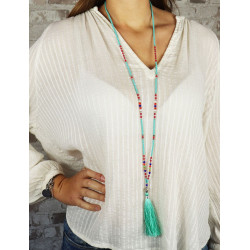 Mala perles turquoises -...