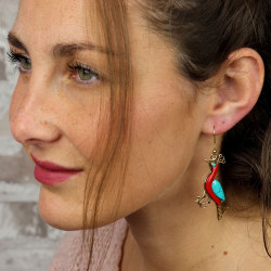 Boucle d'oreille paon...