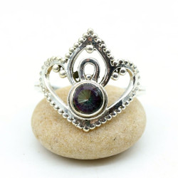 Bague lotus en argent -...