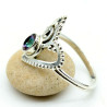 Bague argent lotus pierre naturelle - Mosaik bijoux indiens