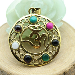 pendentif aum et pierres -...