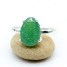 Bague fine argent pierre naturelle verte - Mosaik bijoux indiens