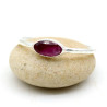 Bague fine argent pierre rose - Mosaik bijoux indiens