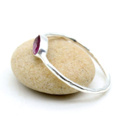 Bague rubis en argent -...