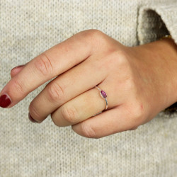 Bague rubis en argent -...