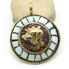 Pendentif aum resine blanche - Mosaik bijoux indiens