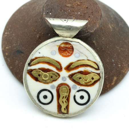 pendentif les yeux du Bouddha - Mosaik bijoux indiens