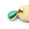 Pendentif laiton pierre verte - Mosaik bijoux indiens