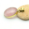 Pendentif laiton pierre quartz rose - Mosaik bijoux indiens