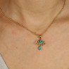 pendentif lotus et turquosie - Mosaik bijoux indiens