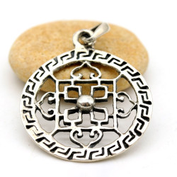 Pendentif argent rond...