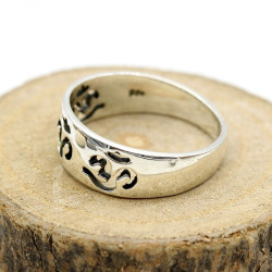 Anneau indien motifs aum - Mosaik bijoux indiens