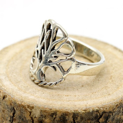 Chevalière arbre de vie argent - Mosaik bijoux indiens