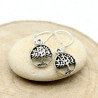 Petite boucle d'oreille argent ronde arbre de vie - Mosaik bijoux indiens