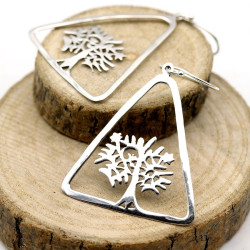 Boucle d'oreille zen arbre de vie - Mosaik bijoux indiens