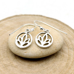 Petite boucle d'oreille lotus - Mosaik bijoux indiens