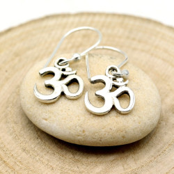 Boucle d'oreille aum en argent - Mosaik bijoux indiens
