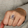Bague améthyste en argent - Mosaik bijoux indiens