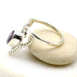 Bague argent et améthyste - Mosaik bijoux indiens