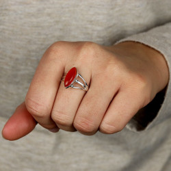 Bague argent fine cornaline...