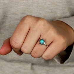 Bague fine argent turquoise...