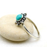 Bague bohème turquoise et argent - Mosaik bijoux indiens