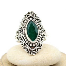 Bague argent émeraude...