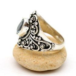 Bague travaillée en argent - Mosaik bijoux indiens
