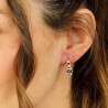 Boucle d'oreille fine et grenat - Mosaik bijoux indiens