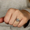 Bague argent bohème pierre blanche - Mosaik bijoux indiens