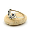 Bague argent croissant de lune travaillé - Mosaik bijoux indiens