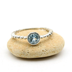 Bague topaze bleue en...