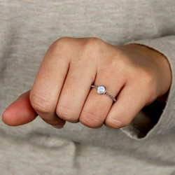 Bague argent pierre blanche...