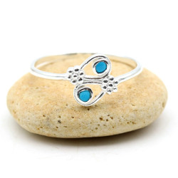 Bague argent et turquoise -...