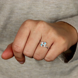 Bague fine argent pierre...