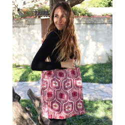 Sac rose toile de jute -...
