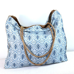 Grand sac indien toile de jute - Mosaik bijoux indiens
