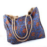 Grand sac indien en tissu et toile de jute - Mosaik bijoux indiens