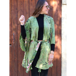 Kimono vert bohème Mosaik...