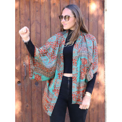 Kimono indien fluide en...