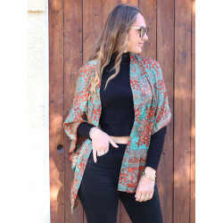 Kimono turquoise motifs...