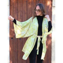 Kimono indien vert pâle -...