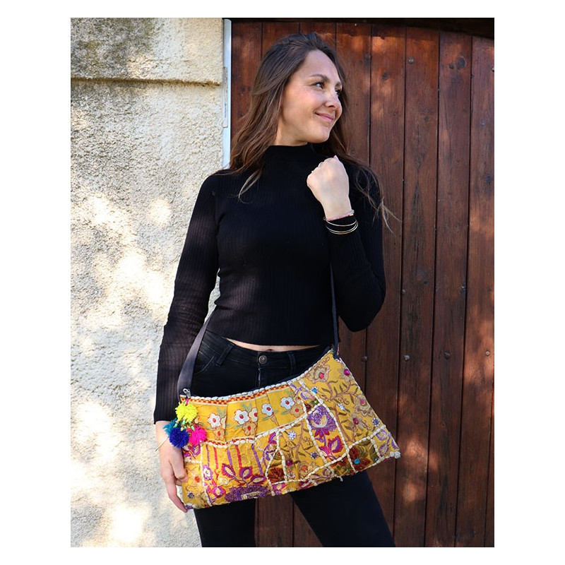 Sac brodé à bandoulière - Mosaik bijoux indiens