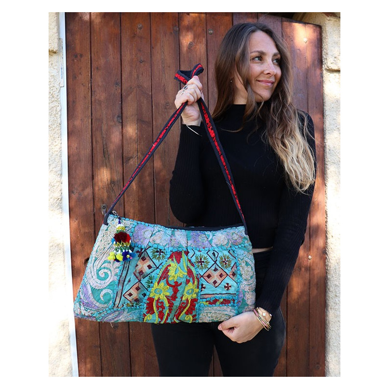 Sac en tissu brodé ethnique - Mosaik bijoux indiens Sac en tissu brodé ethnique - Mosaik bijoux indiens