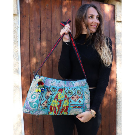 Sac en tissu brodé ethnique - Mosaik bijoux indiens